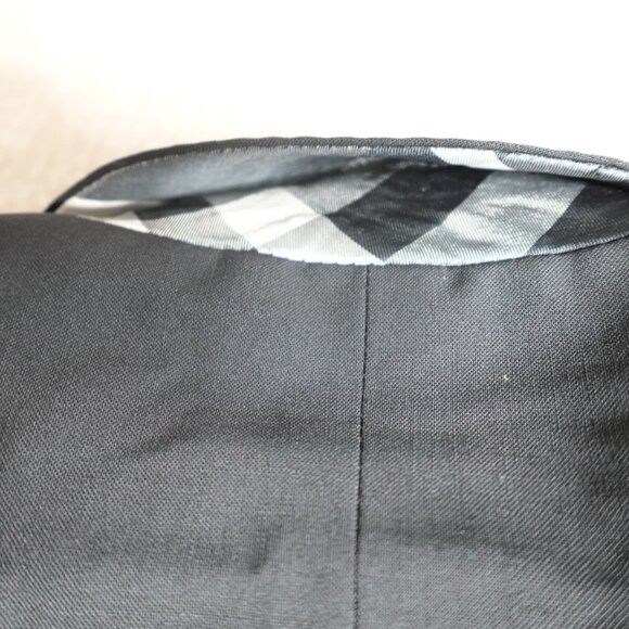 Burberry Womens Blazer 6 Black Peak Lapels Single Vent Made in Portugal - Picture 15 of 16
